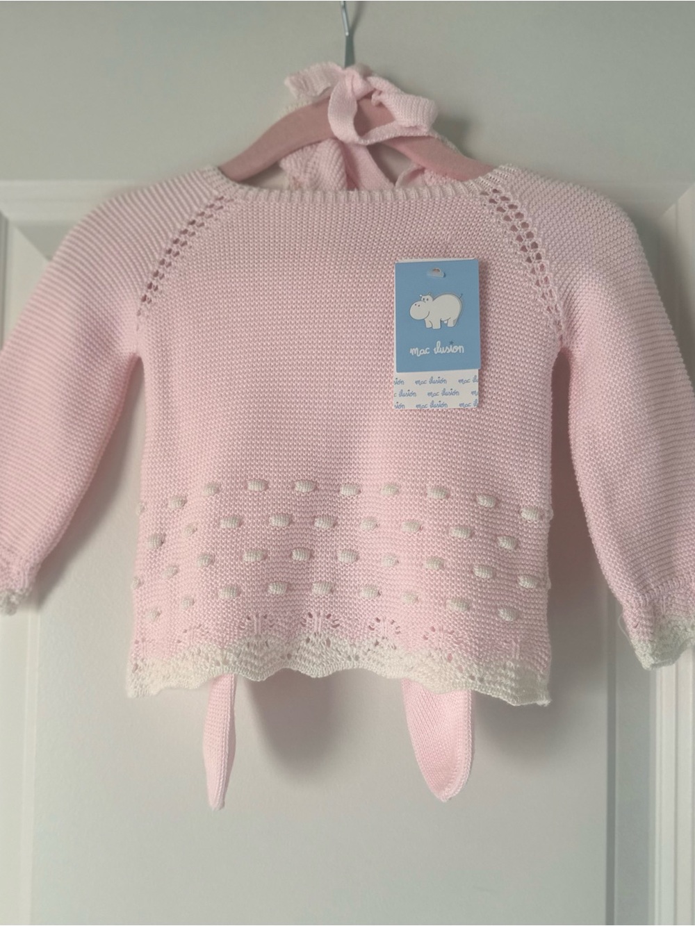 Pink Knit 3-Piece Matching Set by Spanish Brand Mac Ilusión size 3M